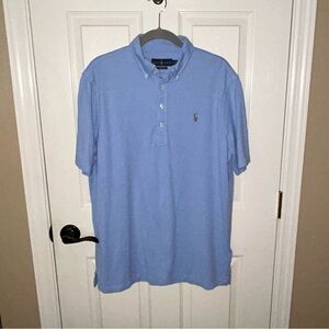 Ralph Lauren Blue Knit Oxford Polo 👕